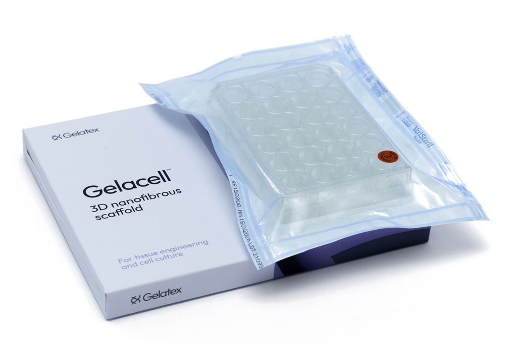 Gelacell™ - PLGA:PCL 24 well plate with cell crowns | Gelatex